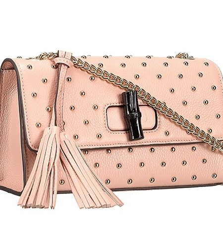 Gucci Miss Bamboo Studded Bag Pink