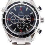 Swiss Omega Seamaster Chronograph Black Dial Black Bezel Stainless Steel Case And Bracelet