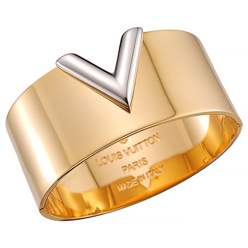 Louis Vuitton Essential V Cuff Gold Bracelet 700622 - PurseValley