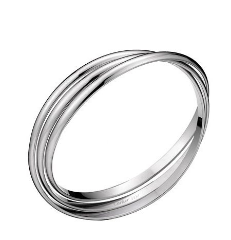 Cartier Replica Integrated Triple Ring Sterling Silver Bangle
