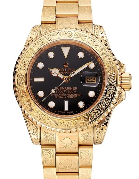 Rolex Submariner Skull Limited Edition Black Dial Gold Case And Bracelet 1454071