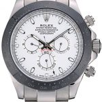 Rolex Daytona Black Ceramic Tachymeter Stainless Steep Strap White Dial 80249