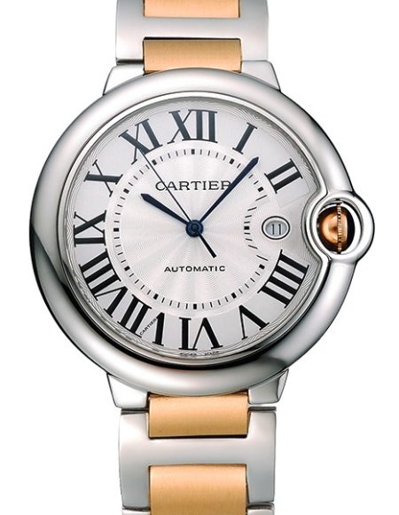 Swiss Cartier Ballon Bleu 42mm Silver Dial Stainless Steel Case Two Tone Gold Bracelet  622877