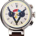Louis Vuitton Tambour LV Cup Regate White Dial Stainless Steel Case Brown Rubber Strap