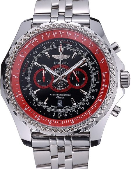 Breilting Bentley Supersports Black And Red Dial Stainless Steel Bracelet  622521