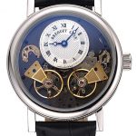 Breguet Duo Tourbillon Silver Case White Dial Black Leather Bracelet  622622