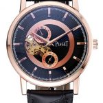 Piaget Altiplano Chronograph Black Dial Gold Case Black Leather Bracelet 1454047