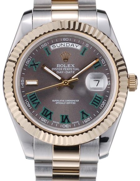 Rolex DayDate Grey Dial Dual Colored Stainless Steel Strap 41981