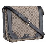 Gucci Canvas Medium Flap Messenger Bag Black Trim