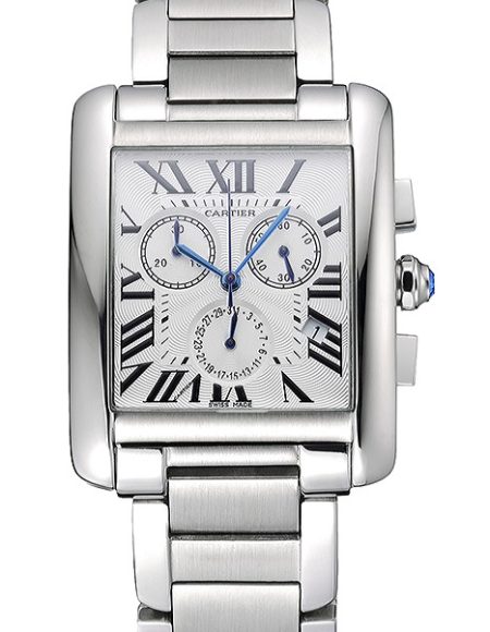 Cartier Tank MC White Dial Stainless Steel Case And Bracelet  622697