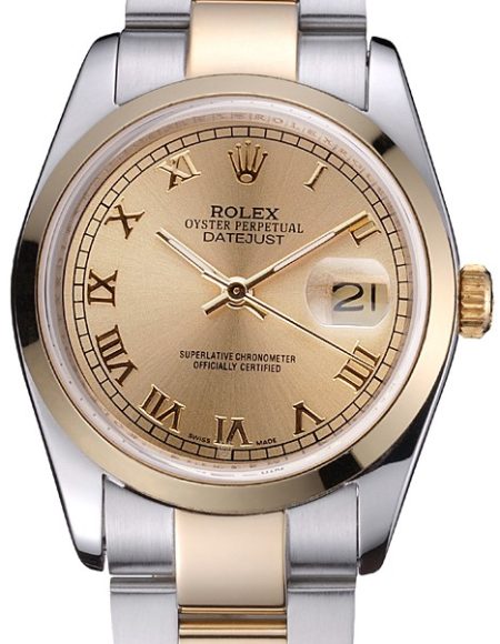 Rolex Datejust Stainless Steel And Gold Case Gold Dial 622265