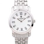 Vacheron Constantin Patrimony Traditionnelle White Dial Diamond Numerals Stainless Steel Bracelet