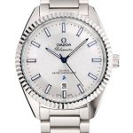 Omega Globemaster Silver Dial Blue Hands Stainless Steel Case And Bracelet