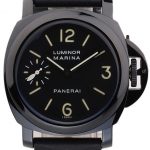 Panerai Luminor Marina Black Dial Black Stainless Steel Case Black Leather Bracelet