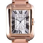Cartier Tank Anglaise 36mm White Dial Rose Gold Case And Bracelet