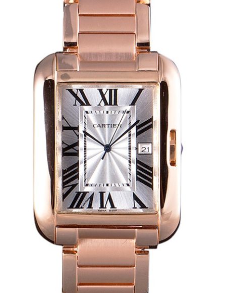 Cartier Tank Anglaise 36mm White Dial Rose Gold Case And Bracelet