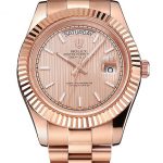 Swiss Rolex Day Date 40 Rose Gold Etched Dial Rose Gold Case And Bracelet