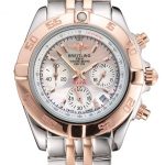 Breitling Chronomat Quartz Pearl Dial Rose Gold Bezel Stainless Steel Case Two Tone Bracelet