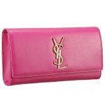 Saint Laurent Classic Monogram Clutch Fuchsia 608325