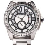 Cartier Calibre De Cartier Small Seconds Black And White Dial Stainless Steel Case And Bracelet