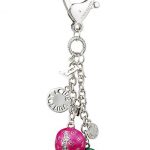 Louis Vuitton Replica Pink & Green Enamel Classic LV Monogram Silver Bag Charm