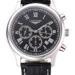 Longines Master Collection Black Leather Strap Black Dial 80224