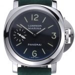 Panerai Luminor Marina Polished Stainless Steel Bezel Green Leather Bracelet  622310