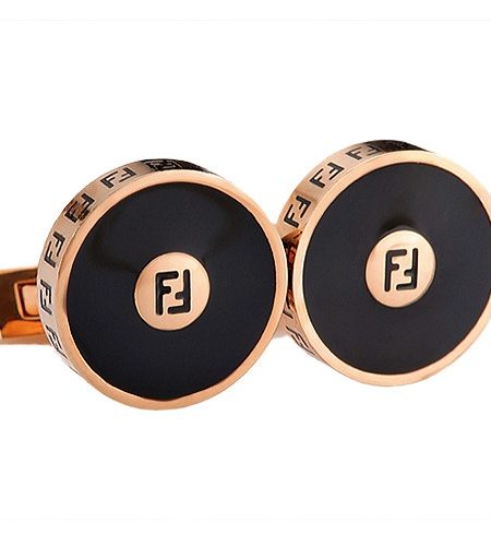 Fendi F Logo Rose Gold Cufflinks 700689