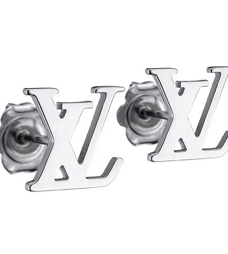 Louis Vuitton Logo Style Silver Earrings 700736