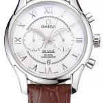Omega DeVille Silver Bezel with White Dial and Brown Leather Strap  621566