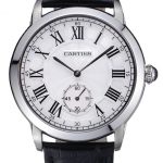 Cartier Ronde Louis White Dial Black Leather Strap 621977