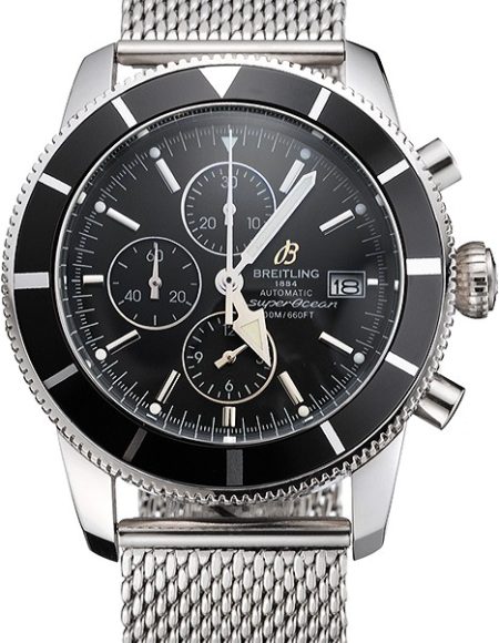 Breitling Superocean Heritage Chronographe 46 Black Dial And Bezel Stainless Steel Case And Bracelet