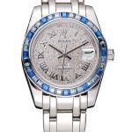 Rolex Datejust Diamond Dial Blue Jewels Bezel Stainless Steel Case And Bracelet  622834