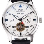 IWC Pilot Tourbillon White Dial Stainless Steel Case Black Textile Strap
