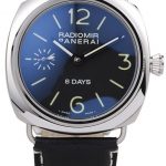 Panerai Radiomir Polished Stainless Steel Case Black Dial Black Leather Strap 98138
