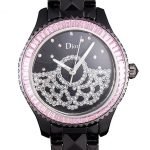 Dior VIII Baguette Cut Pink Diamonds with Diamond Encrusted Dial cd14 621367