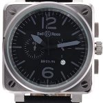 Bell and Ross BR 03-94 Black Dial Silver Case Black Leather Strap