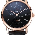 Piaget Altiplano Date Black Dial Rose Gold Case Black Leather Strap