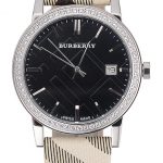Burberry The City Classic Black Dial  Haymarket  Bracelet  622568