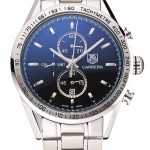 Tag Heuer Carrera Tachymeter Bezel Black Dial Stainless Steel Strap