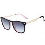 Gucci Rectangle Black And Pink Frame Embellished Gold Temples Sunglasses  308417