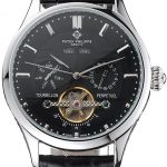 Patek Philippe Day Date Tourbillon Black Dial Stainless Steel Case Black Leather Strap  622839
