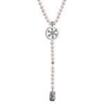 Bvlgari Snowflake Pendant White Pearls Silver Necklace 700681