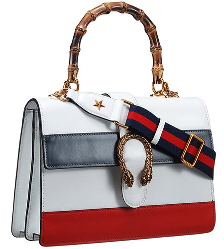 Gucci Dionysus White, Green And Red Leather Top Handle 18927098