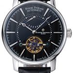 Vacheron Constantin Tourbillion Power Reserve Black Dial Silver Case Black Leather Bracelet  1454273