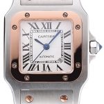 Swiss Cartier Santos De Cartier Galbee Rose Gold and Steel Case Steel Bracelet Small  622645
