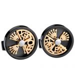 Rolex Design Logo Black And Gold Cufflinks 700773