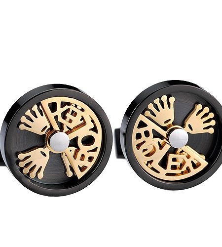 Rolex Design Logo Black And Gold Cufflinks 700773