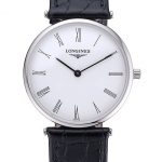 Longines La Grande Classique White Dial Black Leather Band Homme  622127