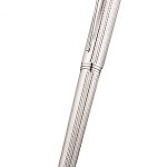 Bvlgari Horizontal Grooved Cutwork Ballpoint Pen With Bvlgari Engraved Cap
